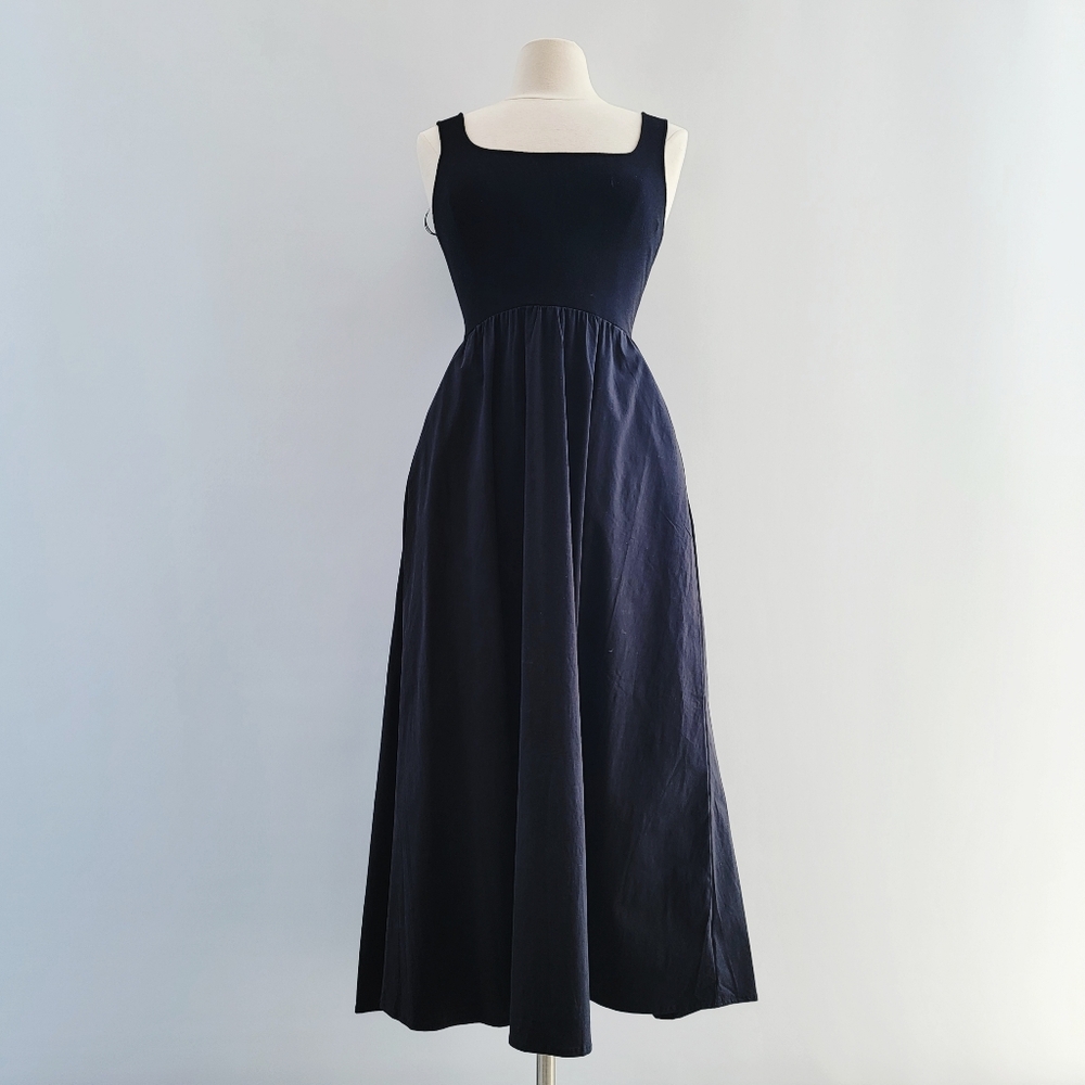 All Row Lucinda Black Midi Market Dress Size Small Minimalist Preppy Neutral